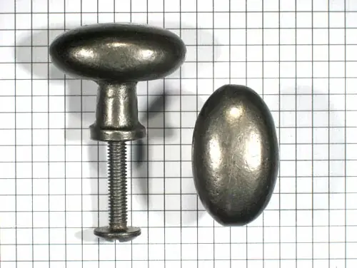 Merkproduct Knop ovaal 41 x 24 mm ijzer blank gelakt