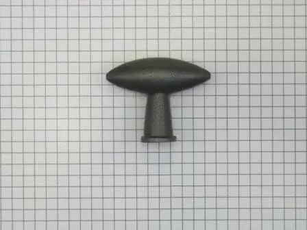 Must-Have Knop ovaal ijzer oud grijs, puntig,45 x 15 mm