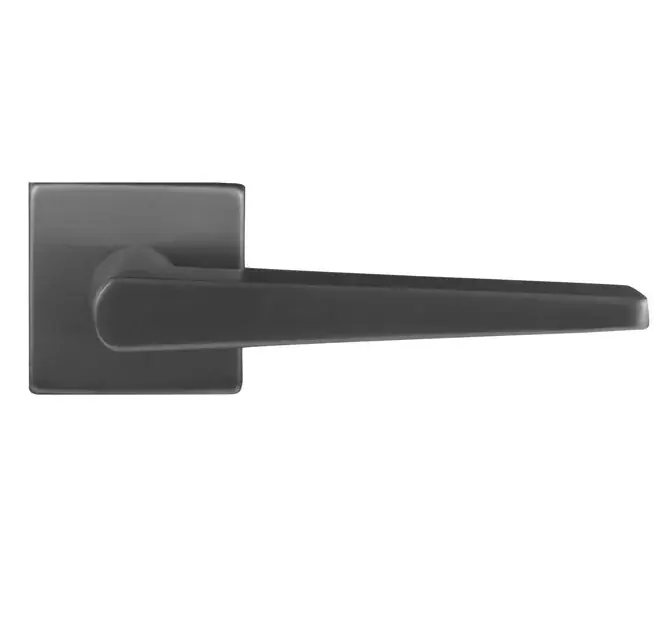 Merkproduct Differnz deurklink Rotterdam op vierkant rozet gunmetal