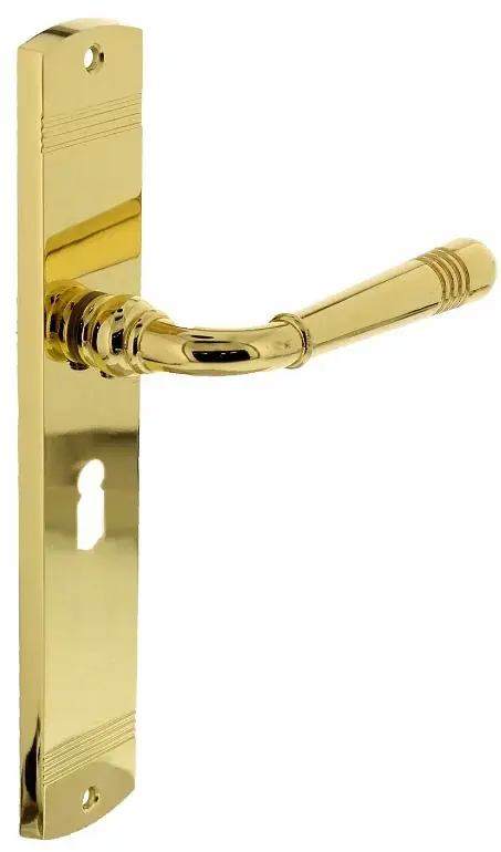 Populair Intersteel deurklink Helena op schild SL56 messing gelakt