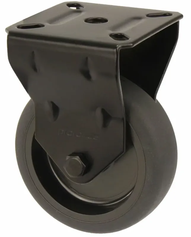 Merkproduct Bokwiel zwart met bevestigingsplaat 50 mm