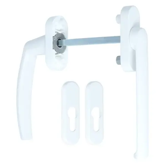 Dagaanbieding Schuifdeurbeslag vlak Pluton inclusief cilinderplaatjes aluminium wit