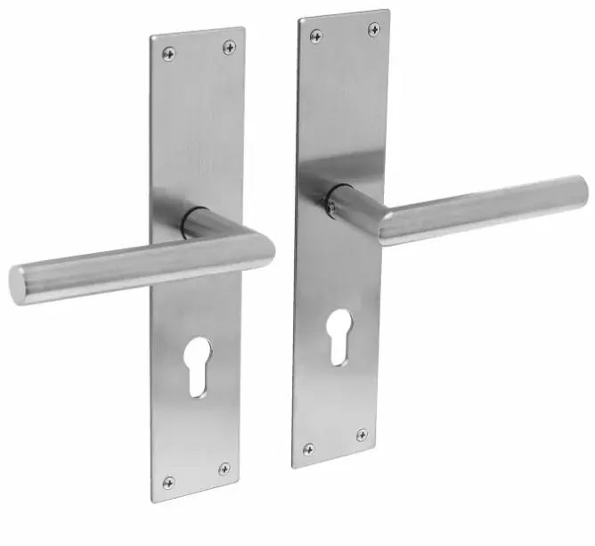 Populair Intersteel deurklink hoek 90° met renovatieschild PC72 rvs