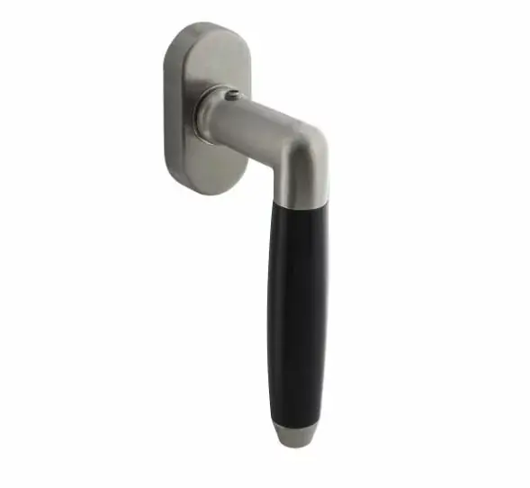 Intersteel raamkruk Combinatie rvs/zwart op stalen ovale rozet rvs Speciale Aanbieding