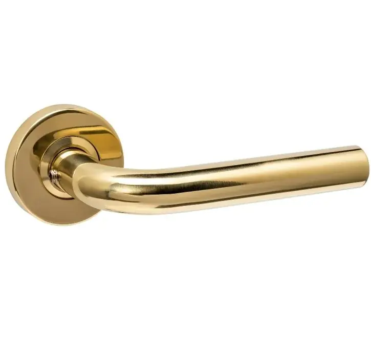 Finale Uitverkoop Intersteel enkele deurklink Luzern op rozet verdekt ø53x10mm PVD messingkleur