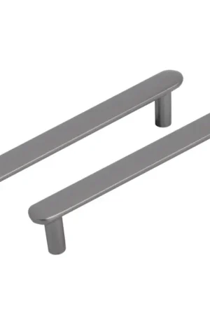 Differnz meubelgreep Eindhoven plat 128 mm gunmetal 2 stuks Finale Uitverkoop