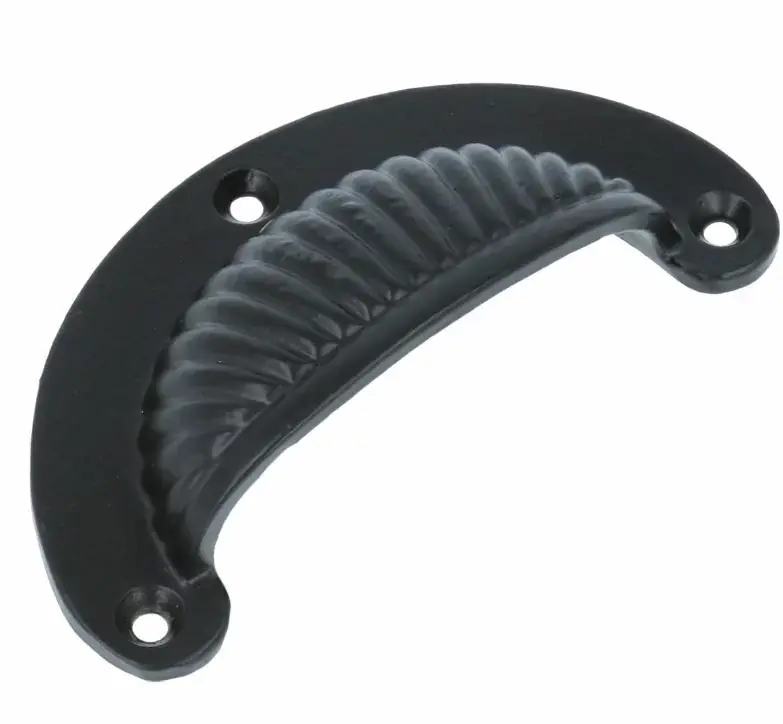 Nu Kopen Komgreep massief ribbel ijzer zwart 110×50 mm