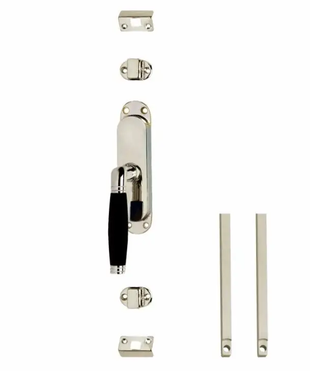 Intersteel set kruk-espagnolet links Ton 222 inclusief stangenset 2x 1250mm nikkel/ebbenhout Beperkt Aanbod