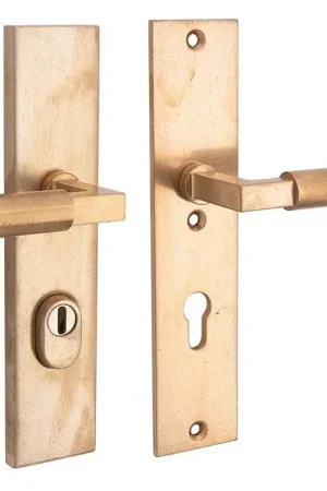 Shop Nu SKG3 PC72 kruk/kruk op schild Bauhaus rechts + kerntrekbeveiliging messing antiek