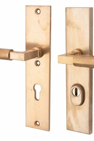 SKG3 PC55 kruk/kruk op schild Bauhaus links + kerntrekbeveiliging messing antiek Gratis Retour