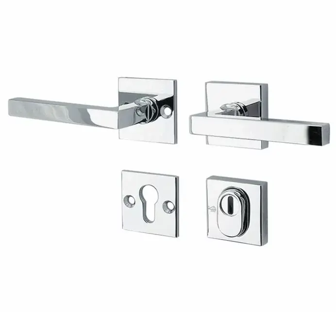SKG3 kruk/kruk op rozet Kare links + kerntrekbeveiliging glans chroom Superprijs