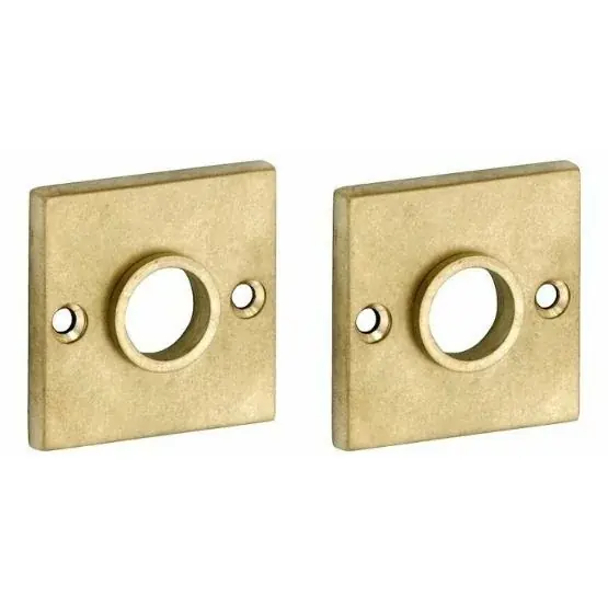 Express Levering Set van twee krukrozetten Bauhaus messing antiek