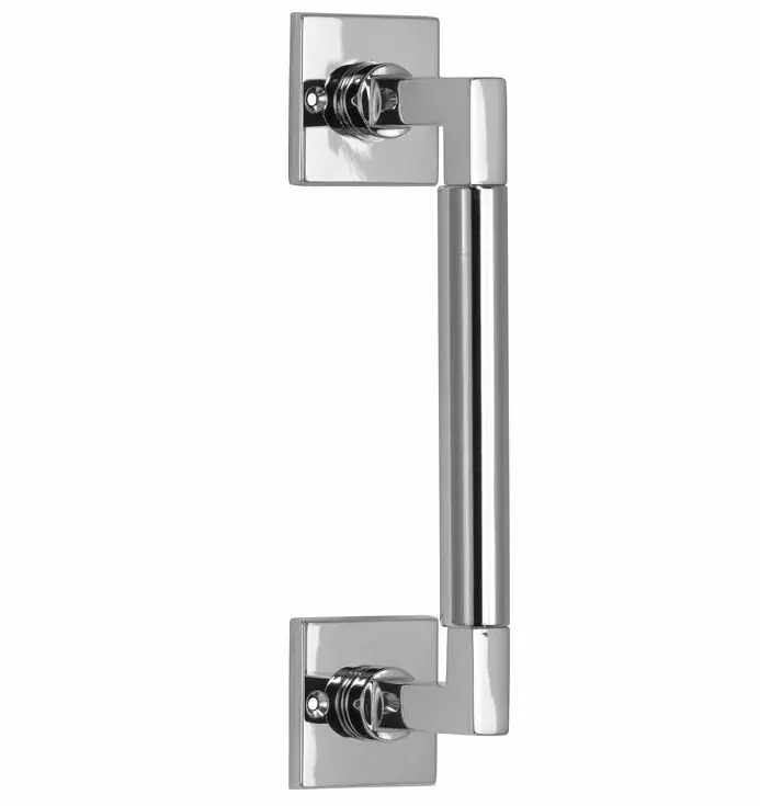 Actieprijs Deurgreep Bauhaus vierkant rozet 600 mm glans nikkel