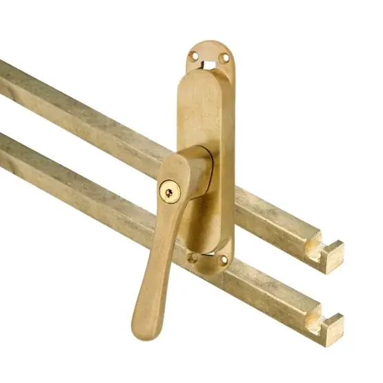 Korting Kruk-espagnolet Linea links messing antiek inclusief 2 stangen