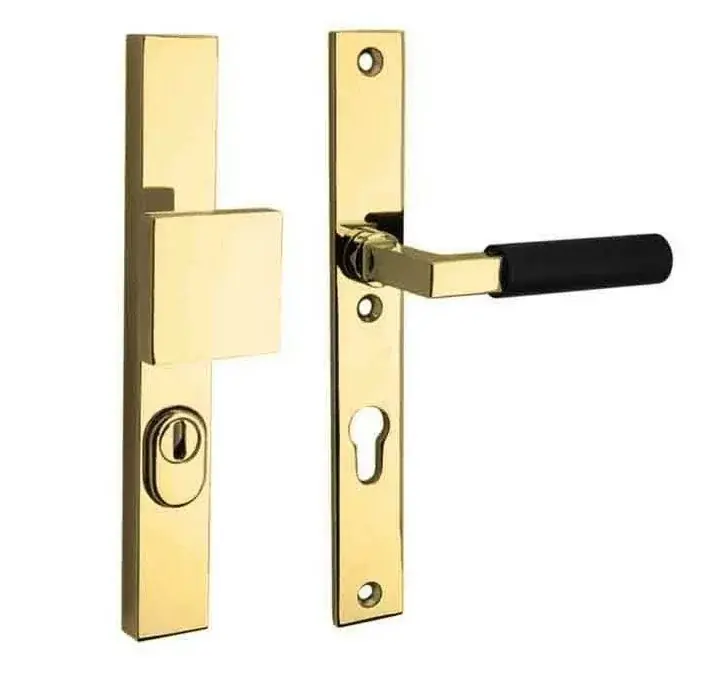 Gereduceerde Prijs SKG3 PC55 knop/kruk op smalschild Bauhaus ebben rechts + kerntrekbeveiliging messing ongelakt