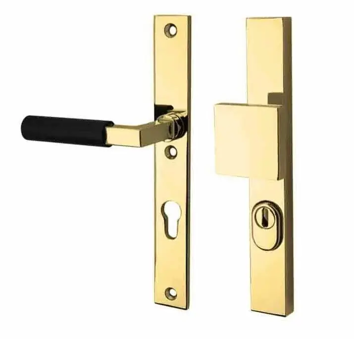 Laatste Kans SKG3 PC72 knop/kruk op smalschild Bauhaus ebben links + kerntrekbeveiliging messing ongelakt