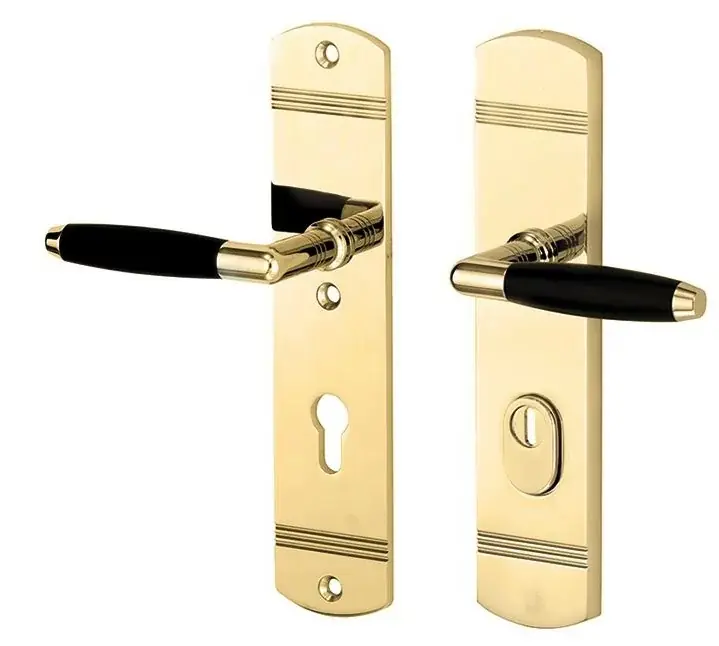 Direct Beschikbaar SKG3 PC55 kruk/kruk op schild Ton links + kerntrekbeveiliging messing ongelakt