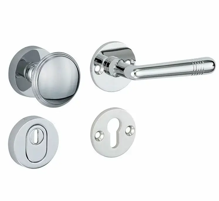 Korting SKG3 knop/kruk op rozet Art-Deco rechts + kerntrekbeveiliging glans chroom