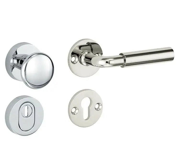 Veilige Betaling SKG3 knop/kruk op rozet Frankfurt rechts + kerntrekbeveiliging glans nikkel/glans chroom