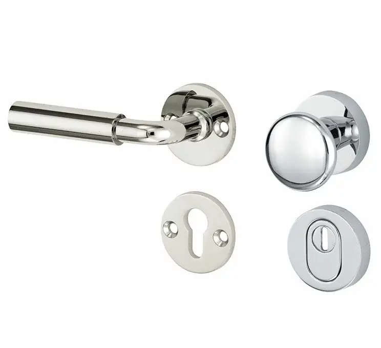 SKG3 knop/kruk op rozet Frankfurt links + kerntrekbeveiliging glans nikkel/glans chroom Koop Online