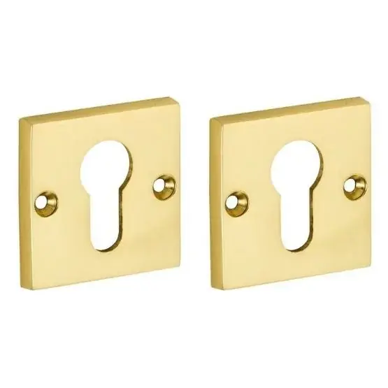 Exclusieve Aanbieding Set van twee PC-plaatjes Bauhaus messing gelakt
