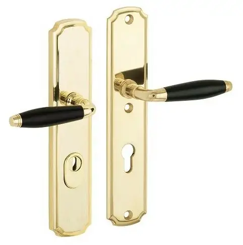 SKG3 PC92 kruk/kruk op schild Bonton ebben rechts + kerntrekbeveiliging messing ongelakt Goedkoop
