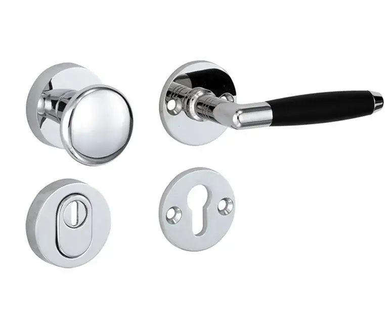 Flitsaanbieding SKG3 knop/kruk op rozet Ton rechts + kerntrekbeveiliging glans chroom