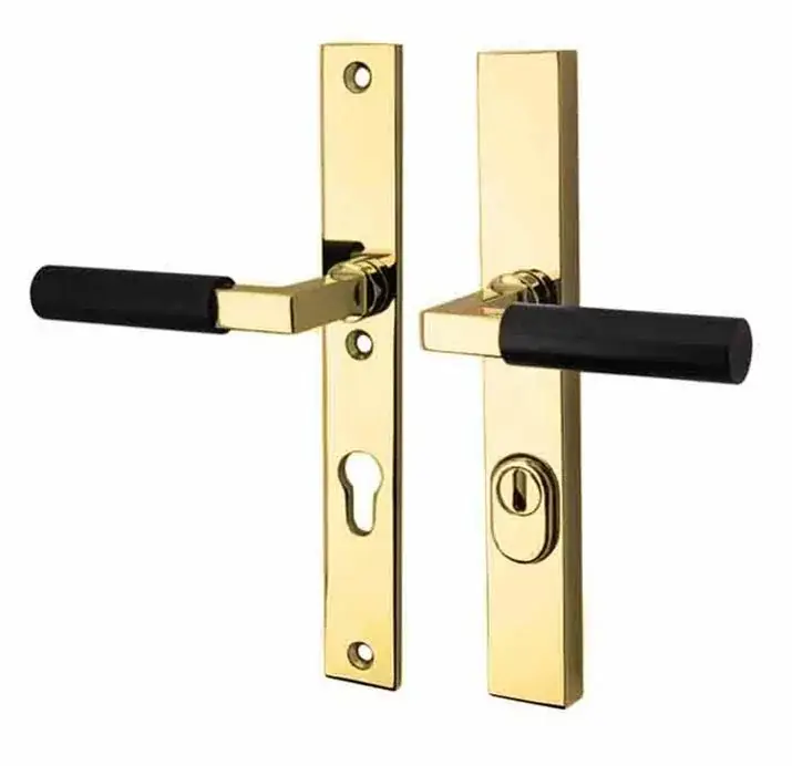 SKG3 PC92 kruk/kruk op smalschild Bauhaus ebben links + kerntrekbeveiliging messing ongelakt Gereduceerde Prijs