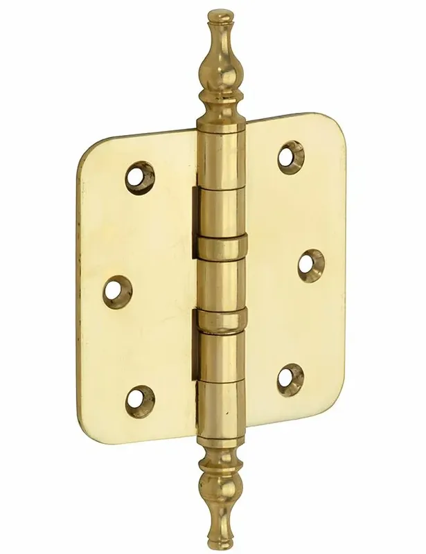 Kogellagerscharnier 76×76 ronde hoek vaas messing gelakt Premium