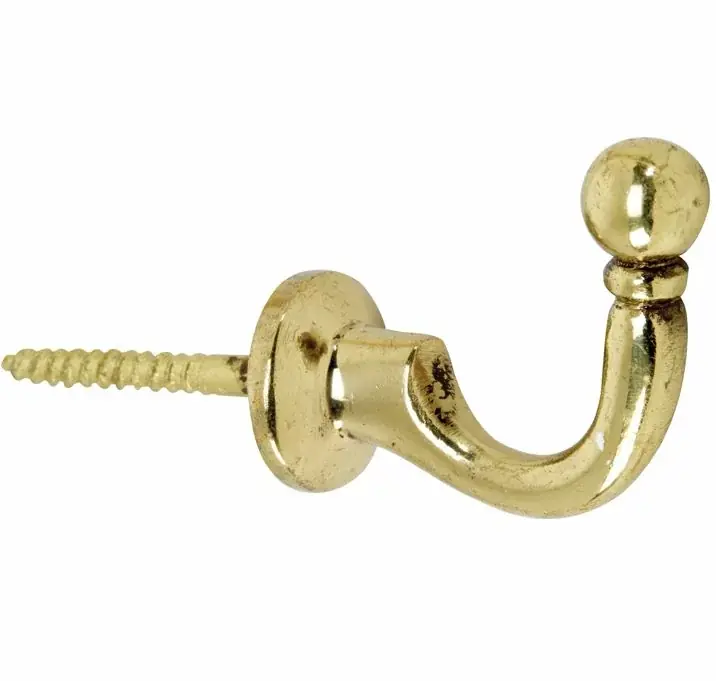 Hete Deal Schroefhaak Kogel 30mm messing gelakt