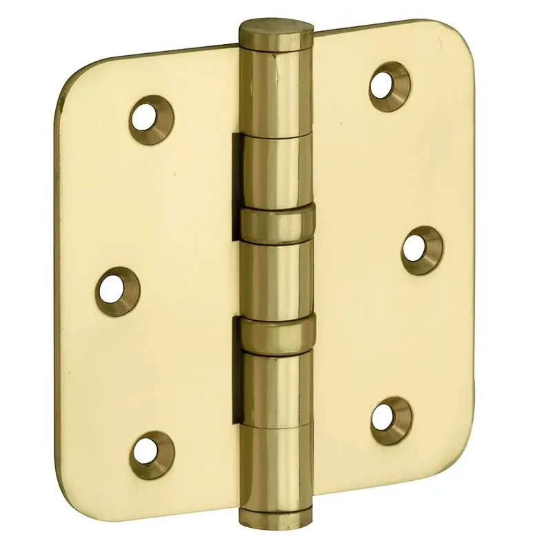 Goedkoop Kogellagerscharnier 76×76 ronde hoek vlak messing ongelakt