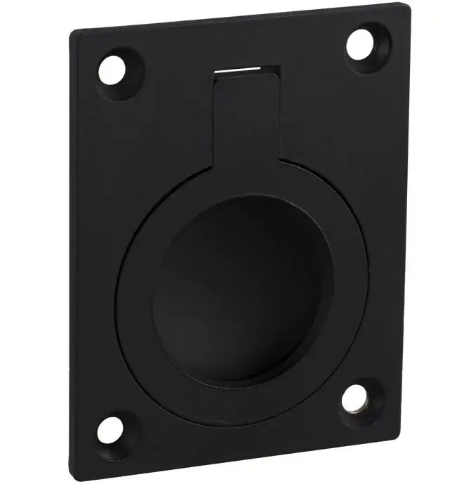 Uitverkoop Luikring rechthoekig 40×30 mm mat zwart