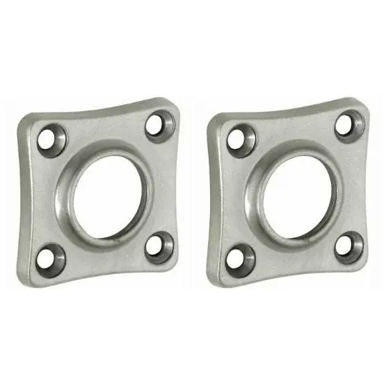 Favoriet Set van twee krukrozetten vierkant 38mm mat nikkel ongelakt