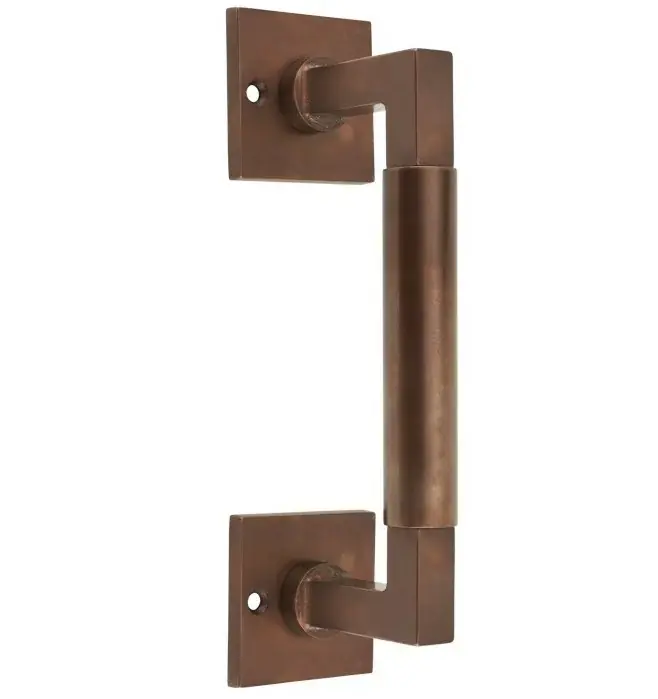 Flitsaanbieding Deurgreep Bauhaus vierkant rozet 182 mm messing antiek brons