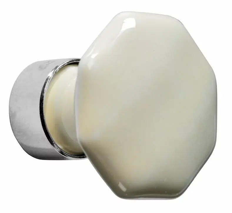 Meubelknop Octo porselein 34mm ivoor/glans nikkel Nu Kopen