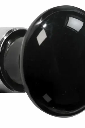 Meubelknop Paddenstoel porselein 25mm zwart/glans nikkel Bestseller
