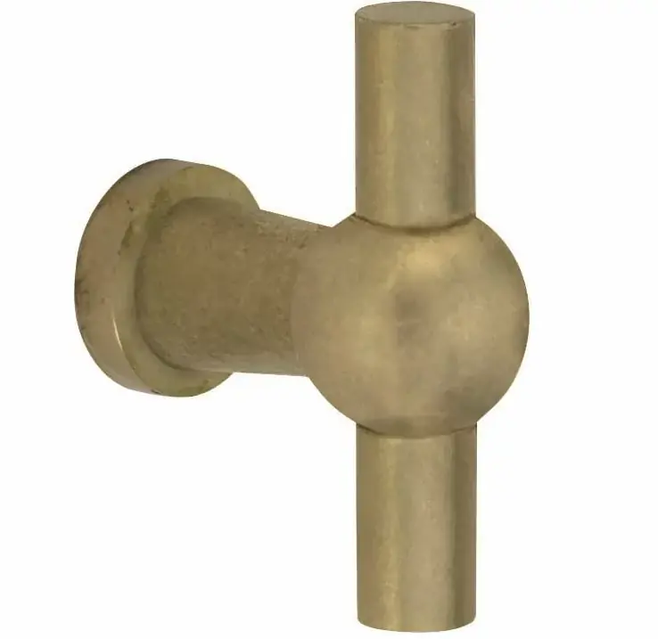 Meubelknop Chemin de Fer 47x9mm messing antiek Nieuw
