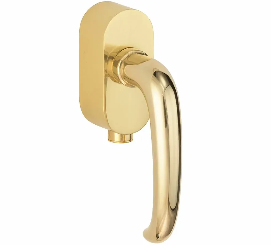 Aanbieding SKG2 Draaikiepgarnituur afsluitbaar Halfsabel/Elegant messing ongelakt