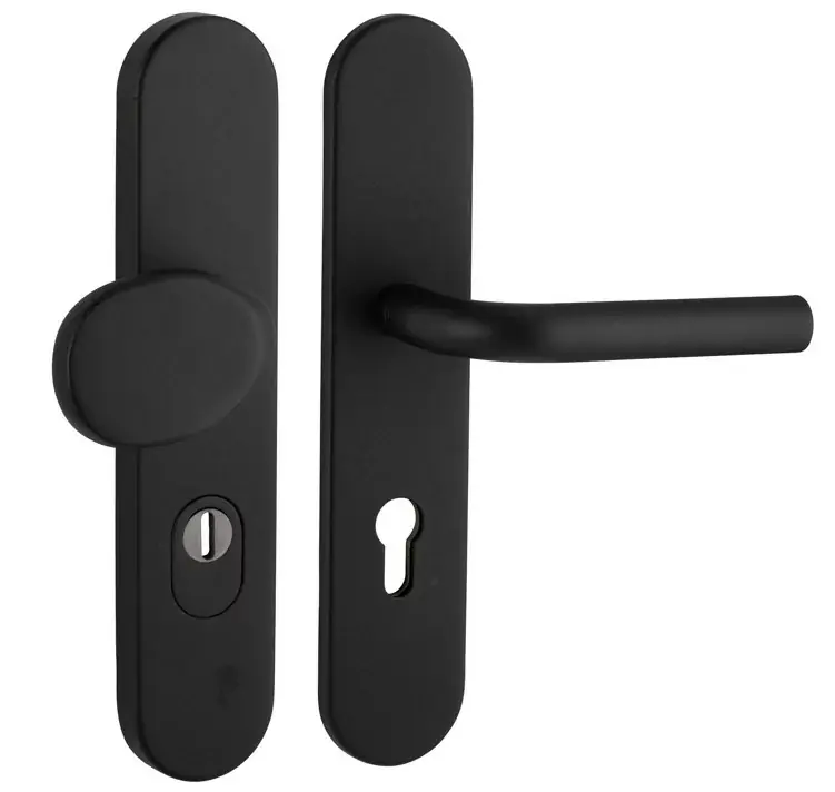SKG3 PC72 knop/kruk L op ovaal schild TOP + kerntrekbeveiliging zwart Exclusieve Aanbieding