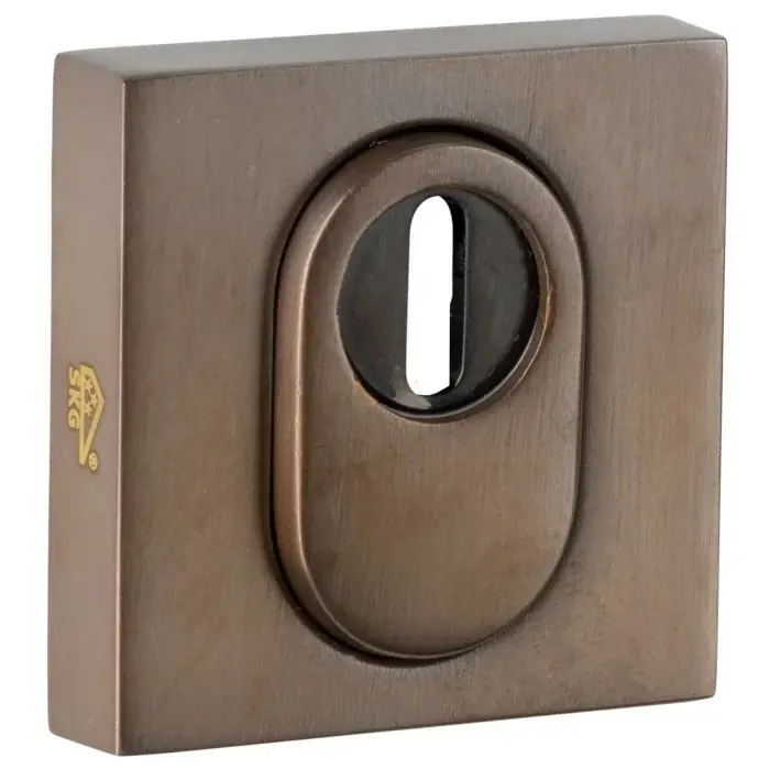 Snelle Levering SKG3 cilinderrozet buiten + kerntrekbeveiliging Bauhaus messing antiek brons