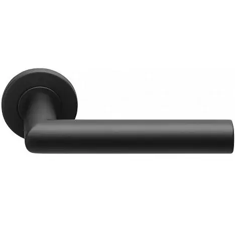 Exclusieve Aanbieding Deurklink Marc XL met ring op ronde rozet mat zwart