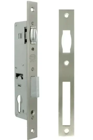 Op = Op Rolslot met sluitplaat PC85 doornmaat 35 mm nikkel