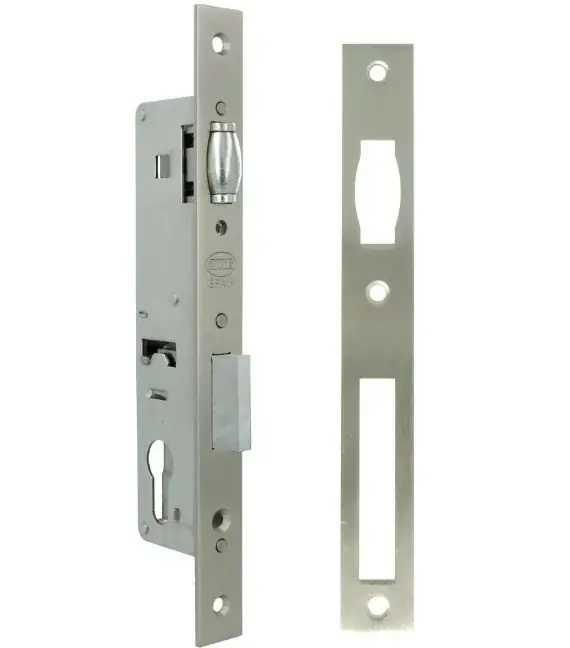 Op = Op Rolslot met sluitplaat PC85 doornmaat 35 mm nikkel