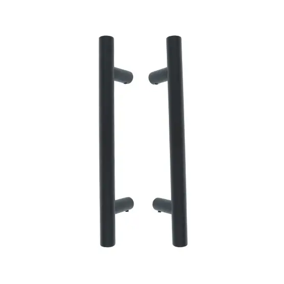 Hoge Kwaliteit Set deurgrepen Rond HoH 200mm rvs/zwart