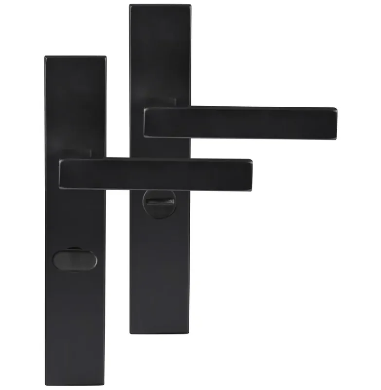 Speciale Aanbieding Differnz deurklink Tilburg op rechthoekig schild WC63/8 mat zwart