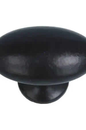 Knop Ovaal IJzer zwart 60 mm Must-Have