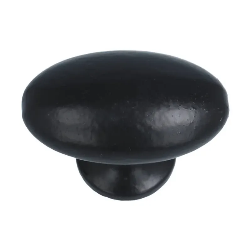 Knop Ovaal IJzer zwart 60 mm Must-Have