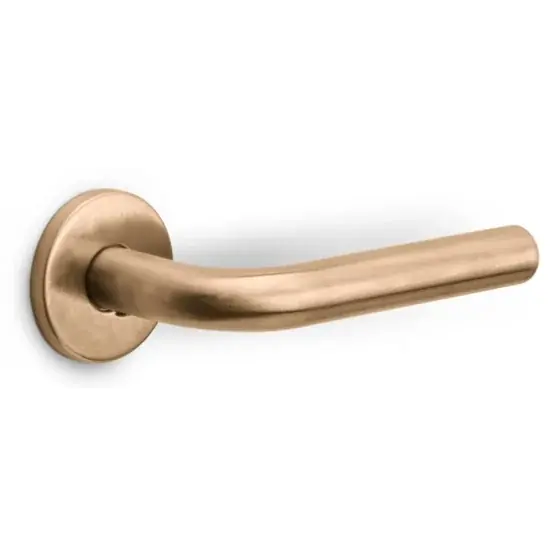 Premium Deurklink BASICS LBIII-19 op ronde rozet PVD licht brons