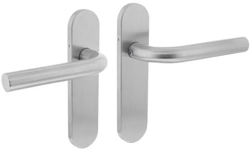 Hete Deal Intersteel deurklink Recht Basic op ovaal verdekt schild 170 x 40 mm blind rvs