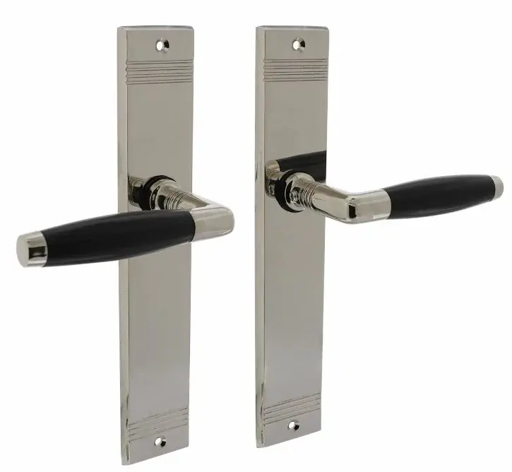 Intersteel deurklink Ton basic met schild blind rechthoekig met rillen 235x43mm nikkel/zwart Beperkte Voorraad